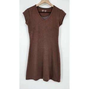 Horny Toad Brown Flexcel T-Shirt Dress Womens XS Earthy Indie Granola Travel